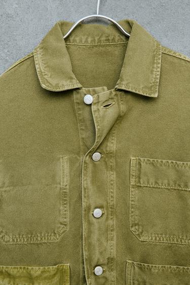 STORIESZ - CANVAS GARMENT DYE OVERSHIRT - Green by Zara - Image 2