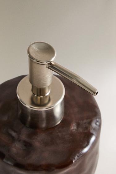 BROWN CERAMIC SOAP DISPENSER - Brown by Zara - Image 1