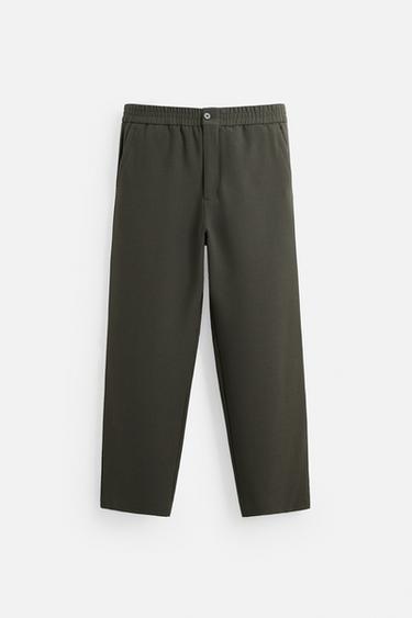 Zara REGULAR-FIT PANTS - Khaki - Image 0