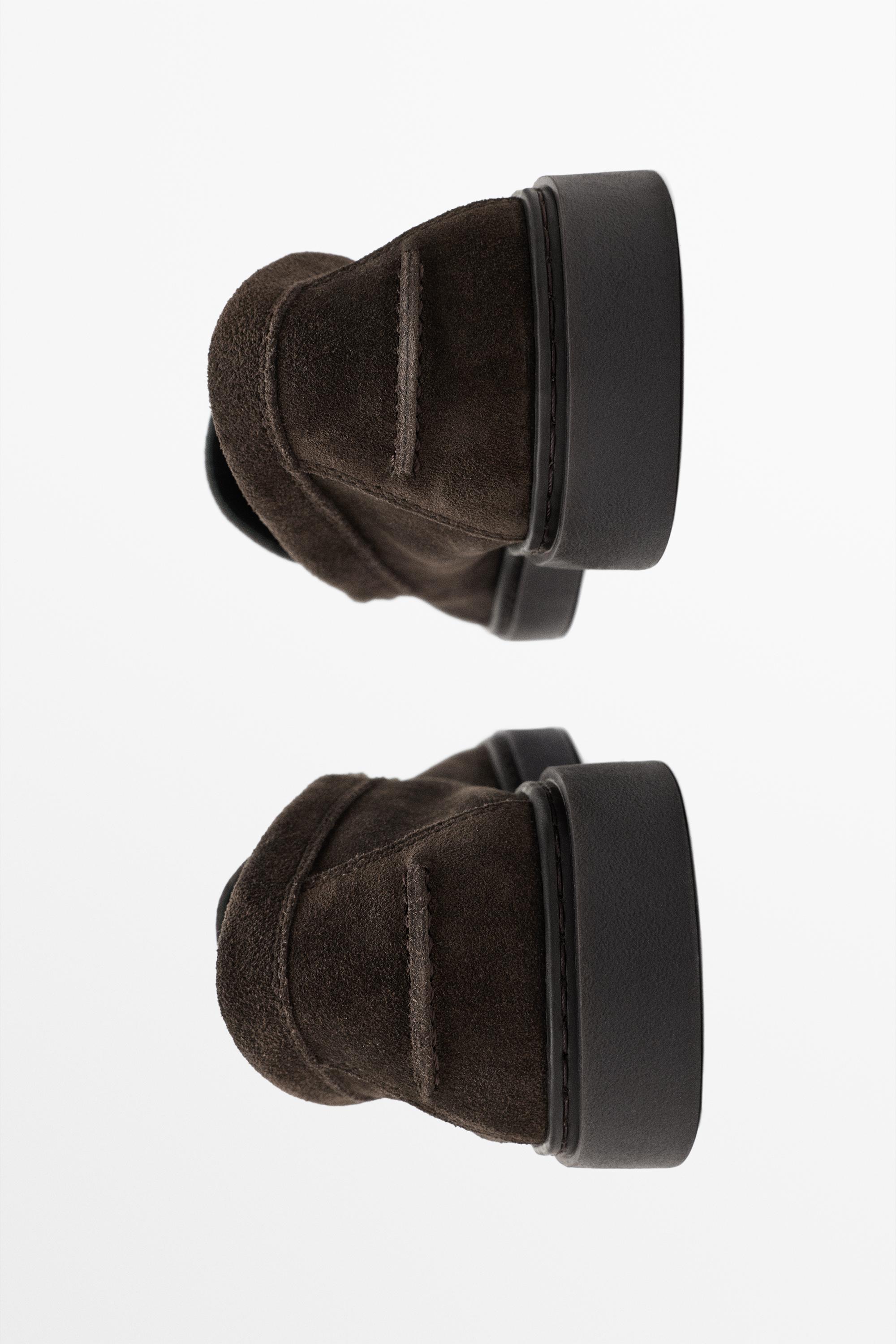 Split suede leather loafer