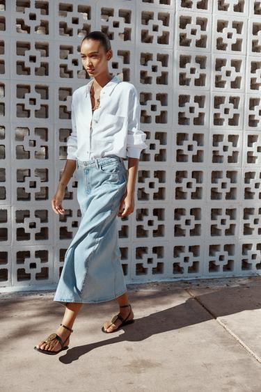 1975 DENIM SKIRT - Light blue by Zara - Image 0