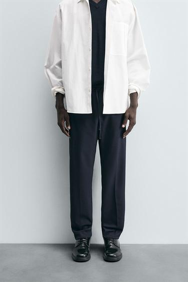 Zara BASIC JOGGING PANTS - Navy blue