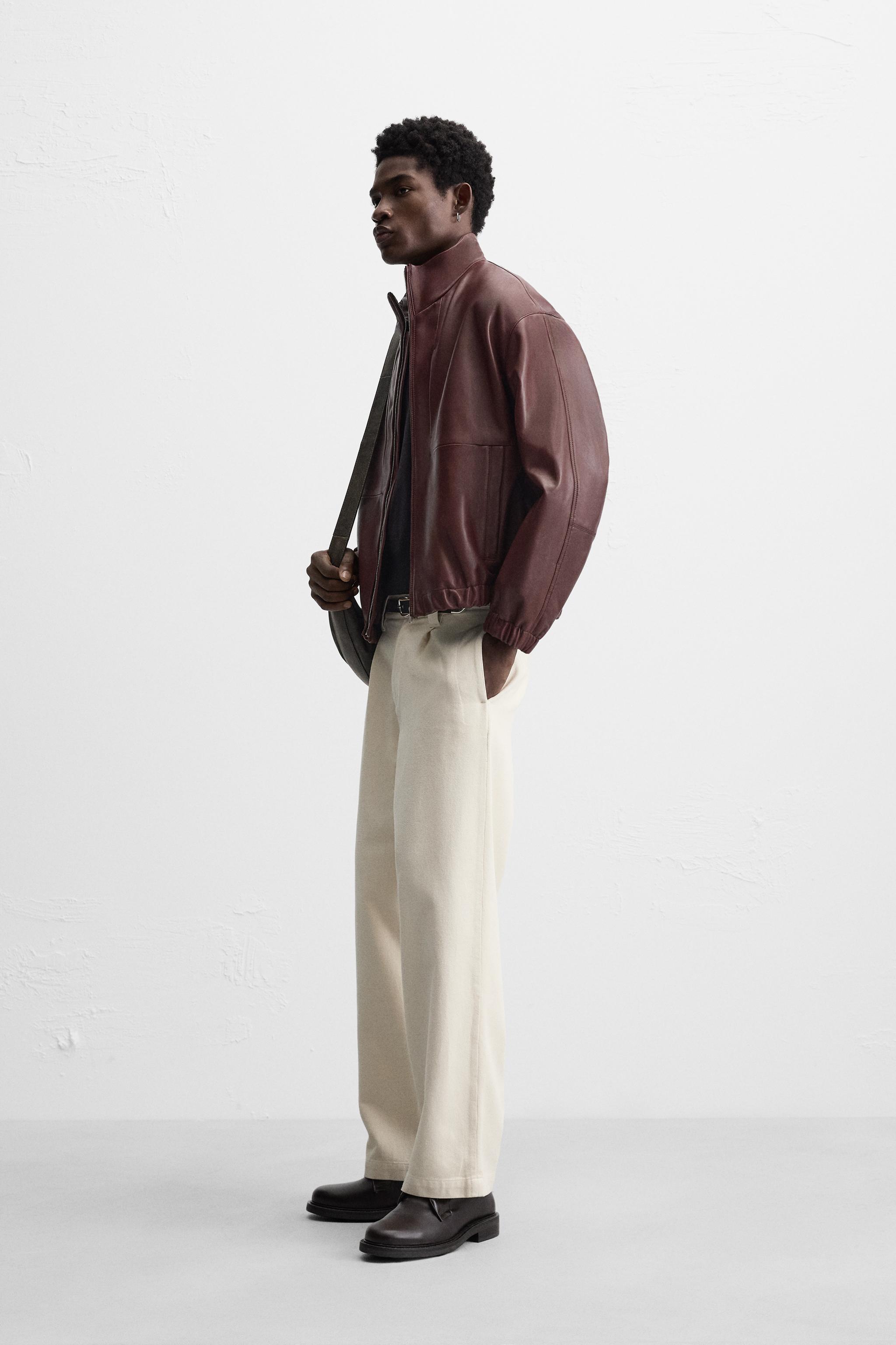 RELAXED FIT LEATHER JACKET