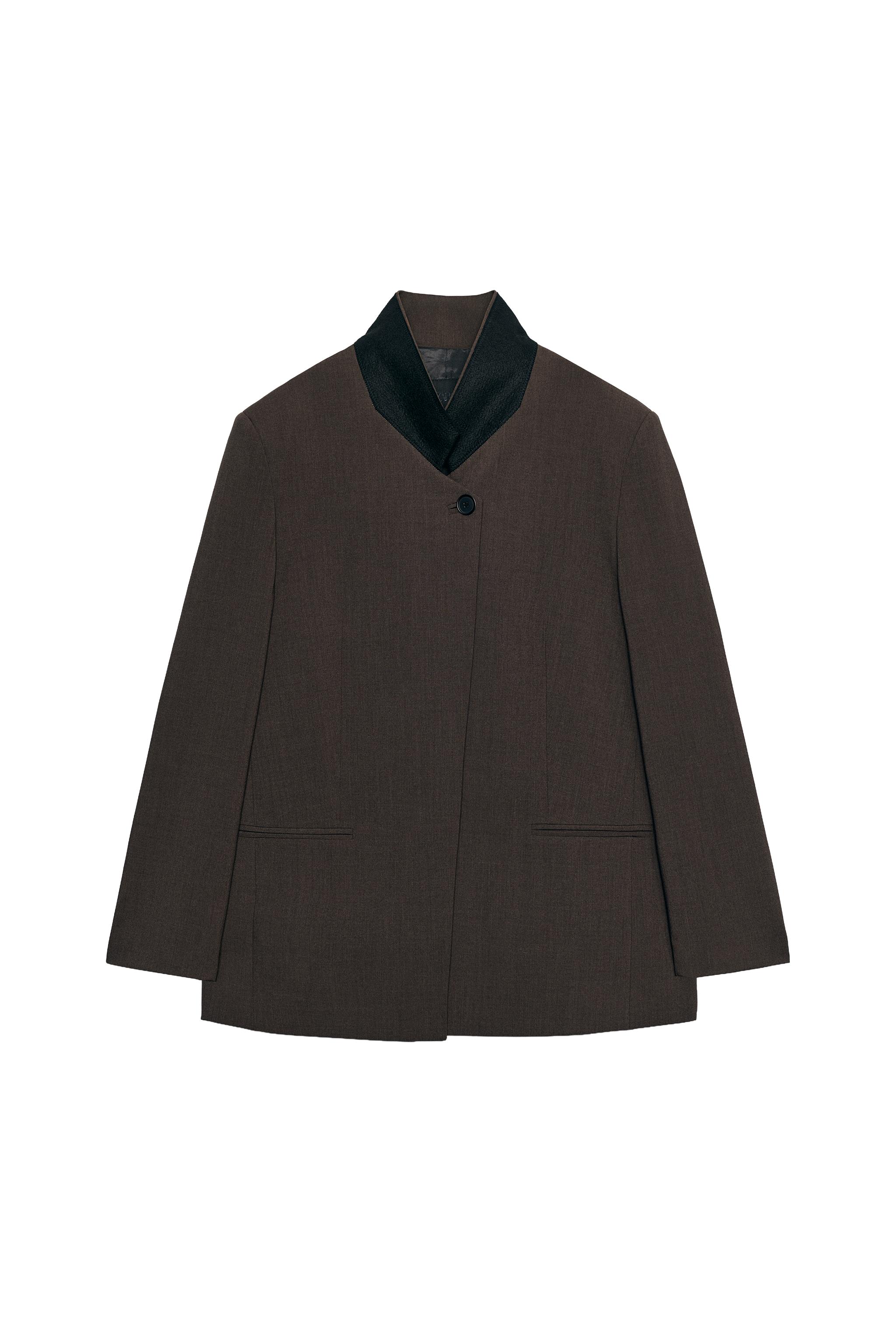 BLAZER OVERSIZE CUELLO CONTRASTE
