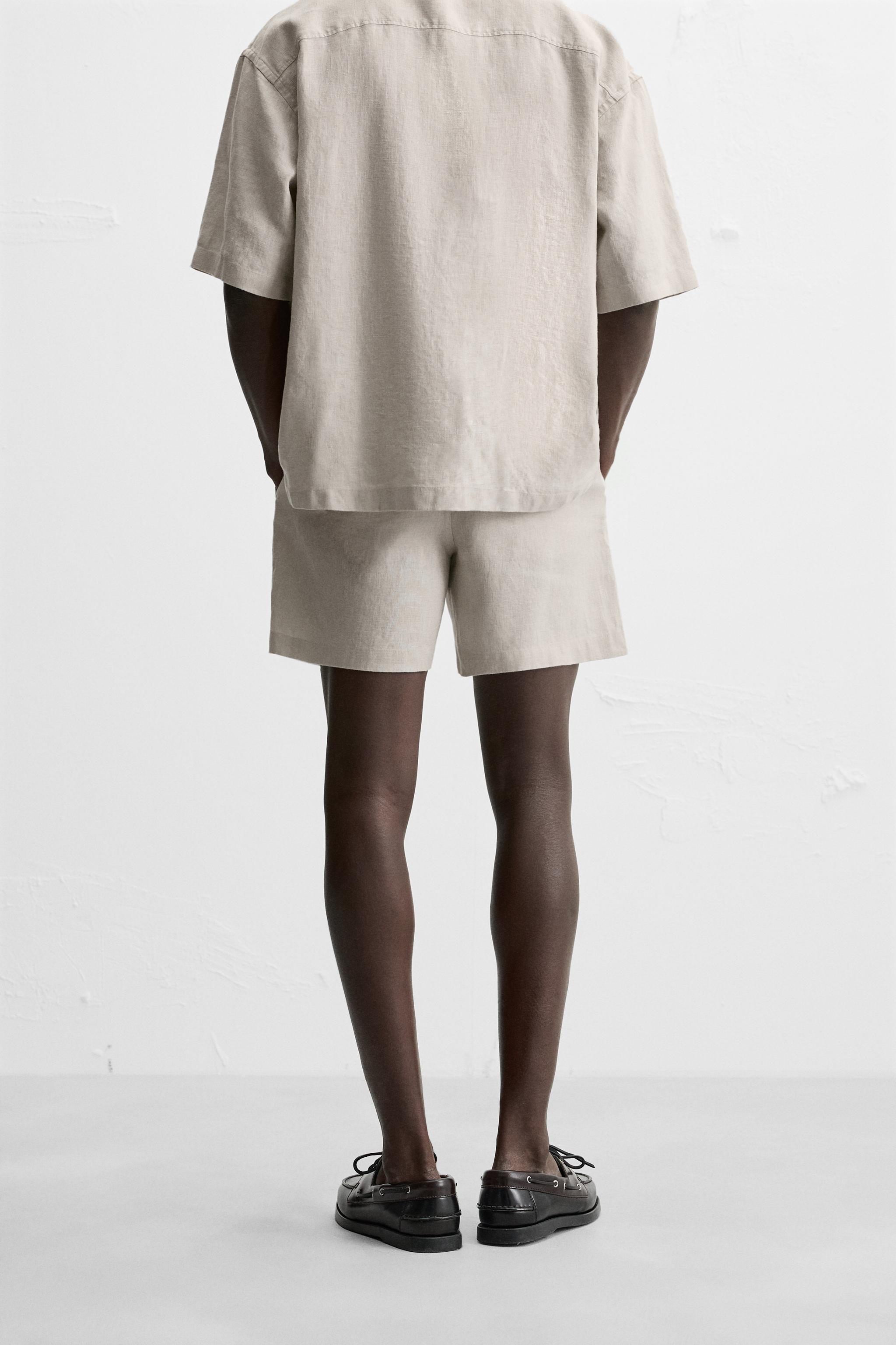 BERMUDA 100% LINO Bianco ZARA Italia Italy - Main Image