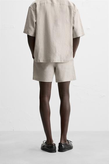 100% LINEN BERMUDA SHORTS - Beige by Zara - Image 2