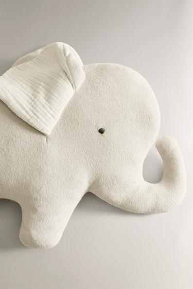 CHILDREN'S ELEPHANT CUSHION - Grey by Zara - Image 2