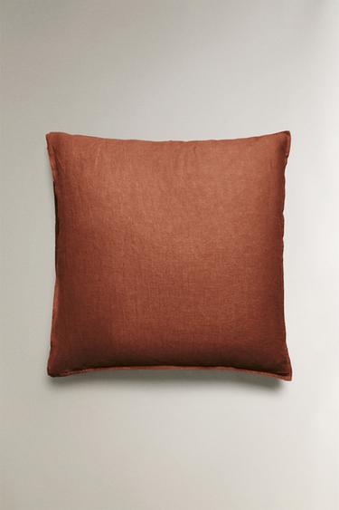 WASHED LINEN PILLOWCASE (140 GXM²) - Brick by Zara