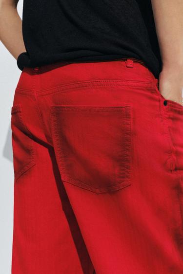 JEAN ZW COLLECTION LARGE TAILLE BASSE - Rouge de Zara - Image 2