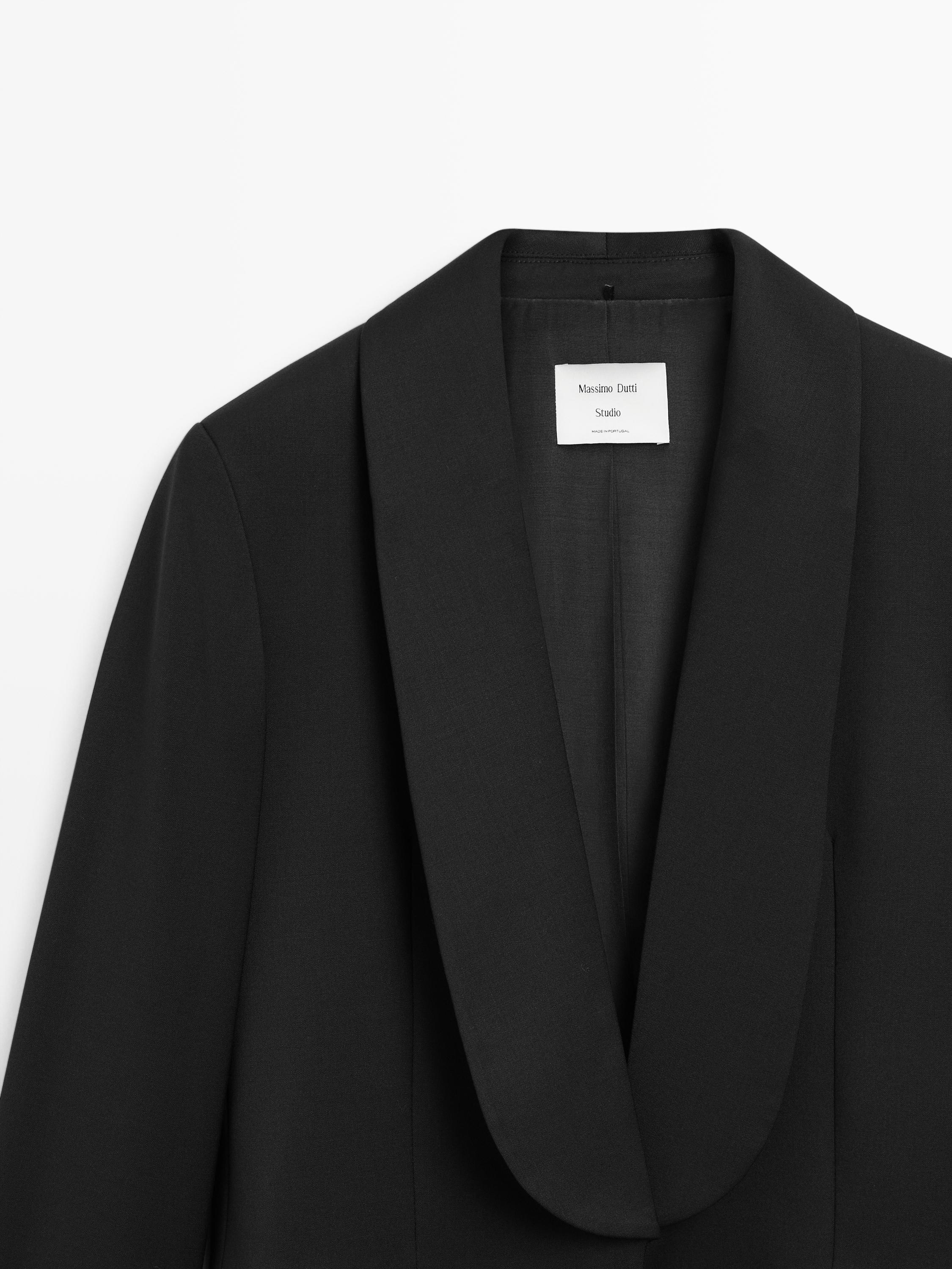 Blazer en laine mélangée à revers - STUDIO
