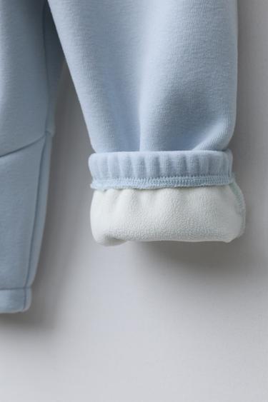 PANTALON BAGGY AVEC DOUBLURE POLAIRE ET LOGO - Bleu de Zara - Image 5