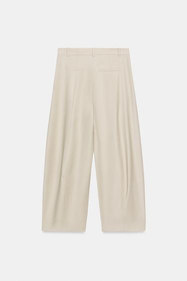 PANTALON BALLON MÉLANGE LAINE ZW COLLECTION - Beige de Zara - Image 5
