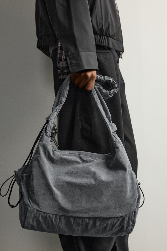 NYLON SHOULDER BAG - Grey by Zara - Image 0