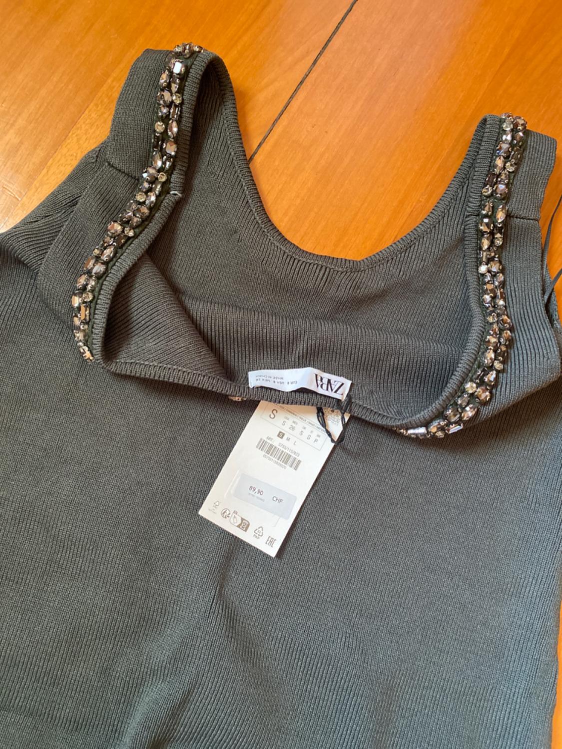 PLAIN KNIT DRESS WITH RHINESTONE BEADS - Image 6