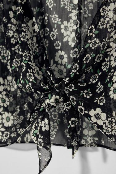 HAUT À ENCOLURE AMÉRICAINE EN SOIE KATE MOSS X ZARA - Imprimée de Zara - Image 5