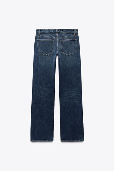 JEAN TRF À JAMBES LARGES TAILLE BASSE - Bleu marine de Zara - Image 4