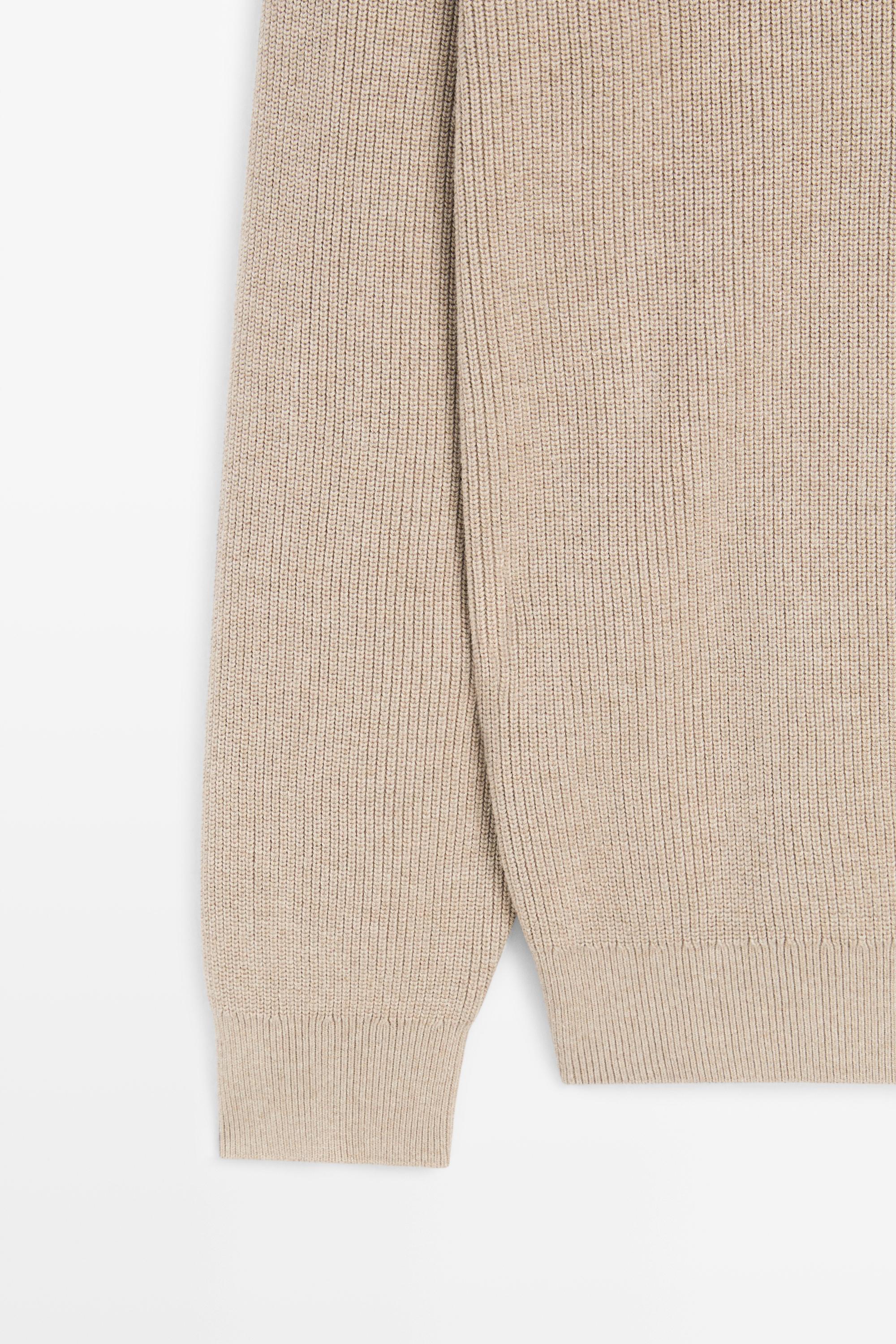 100% cotton mock neck knit sweater