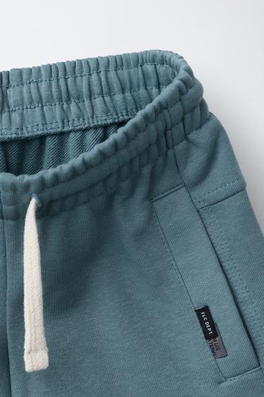 BERMUDA EN MOLLETON ÉTIQUETTE - Bleu canard de Zara - Image 2