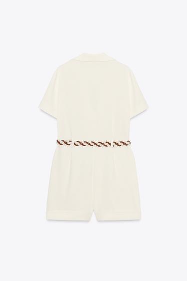 COMBI-SHORT CEINTURE TRESSÉE - Beige clair de Zara - Image 5