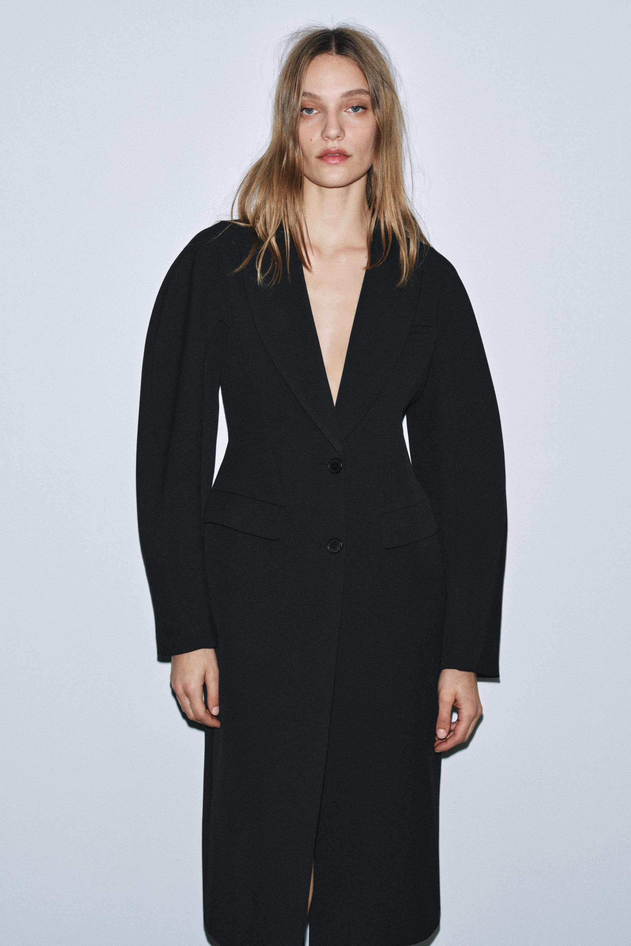 未使用✨ZARAジャンパーコート　バルーンコート　ミリタリー　ロング　黒　モード 新品 ZARA ロングダウンコート XS ブラック 軽量 防水 ダウン