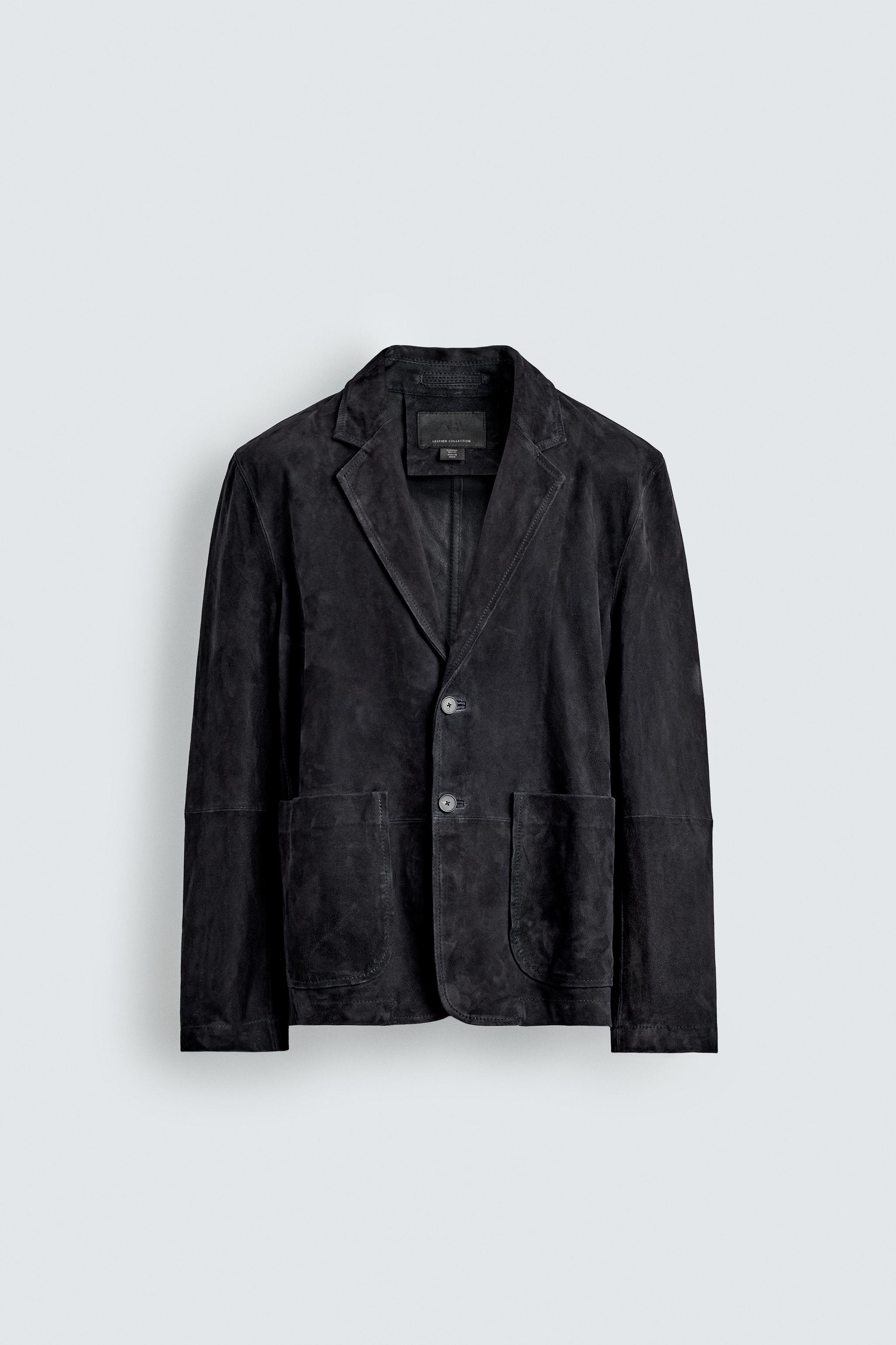 REGULAR FIT SUEDE LEATHER BLAZER