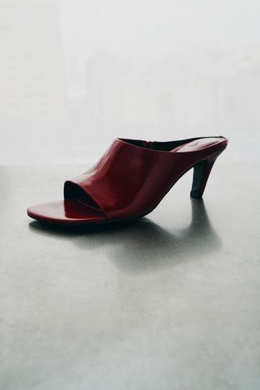 LEATHER MULE SANDALS - LIMITED EDITION - Red by Zara - Image 6
