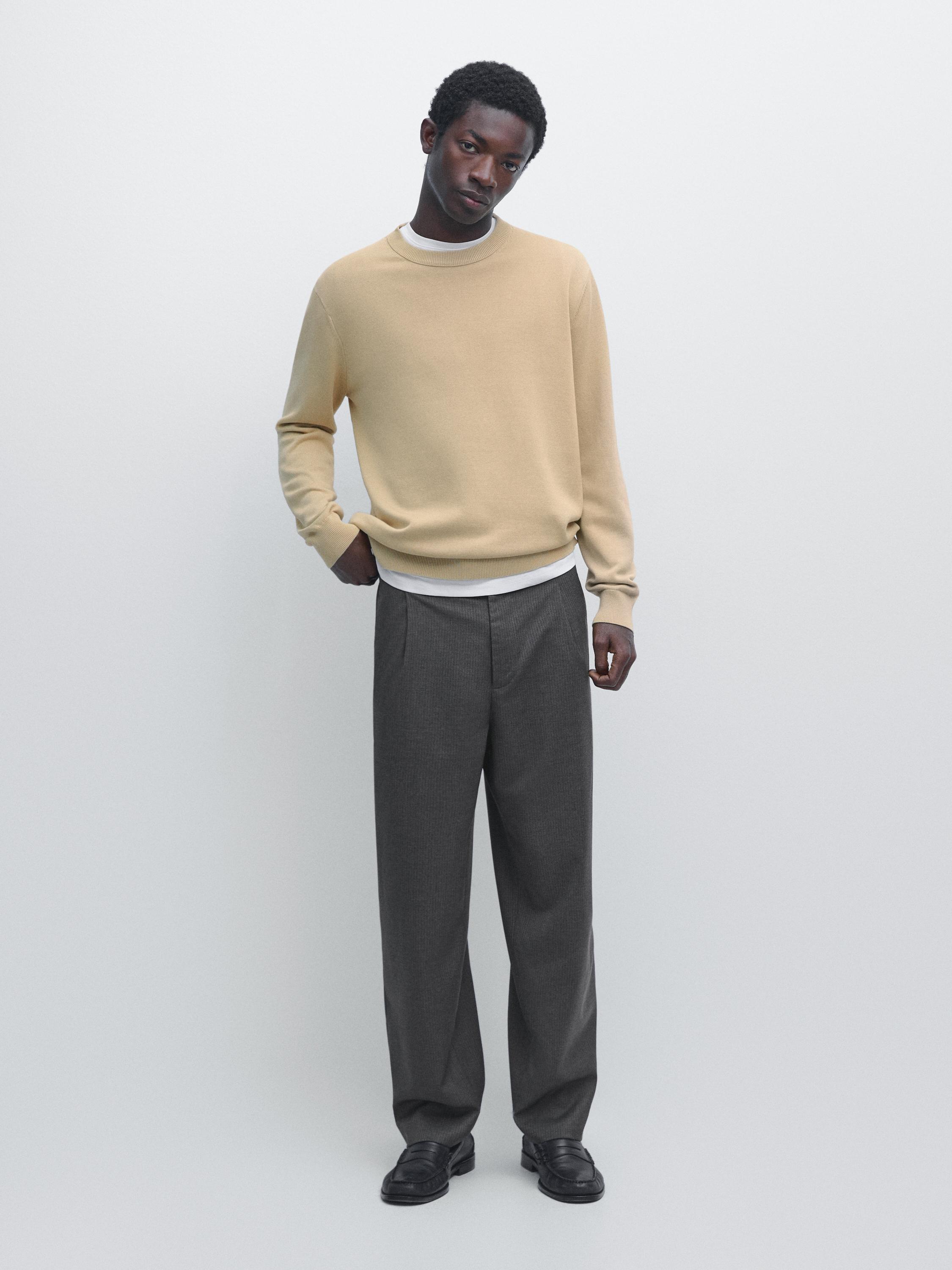Wool blend darted trousers