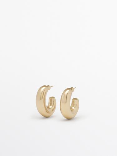 Zara Oval hoop earrings - Golden