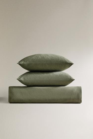 CAPA DE EDREDOM DE JERSEY - Verde da Zara