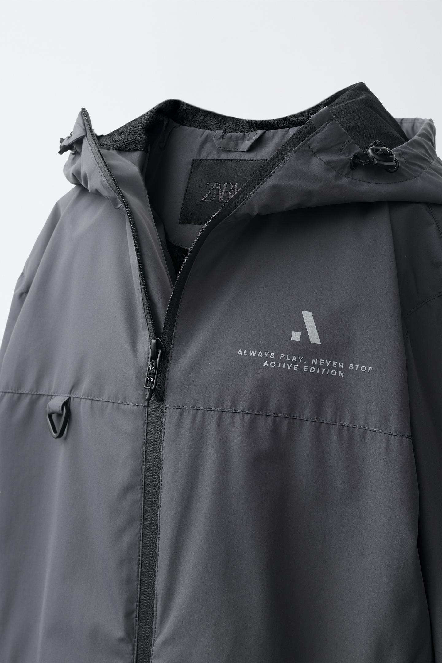 Детская куртка Zara Lightweight Water-Repellent, цвет: Антрацитовый серый — фото 6