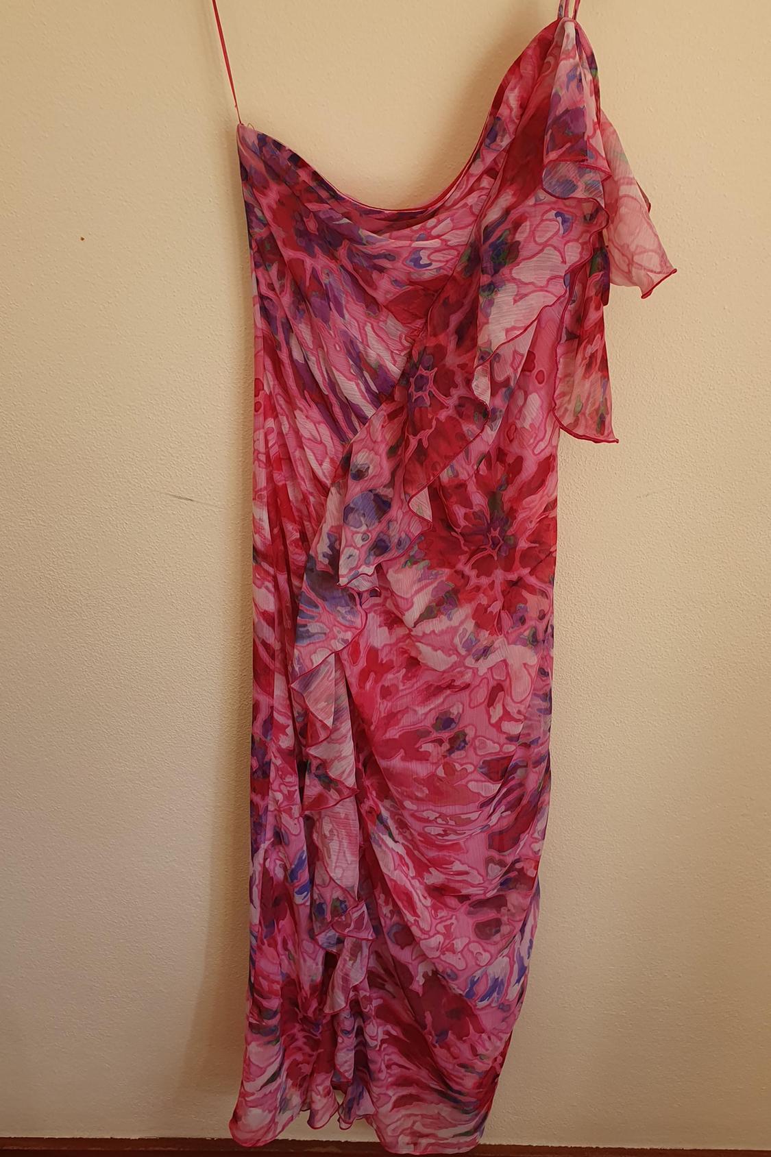 RUFFLED PRINTED DRESS