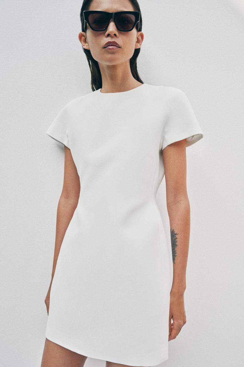 ZW COLLECTION SHORT DRESS - Oyster-white | ZARA United States ZW COLLECTION SHORT DRESS - Oyster-white | ZARA United States