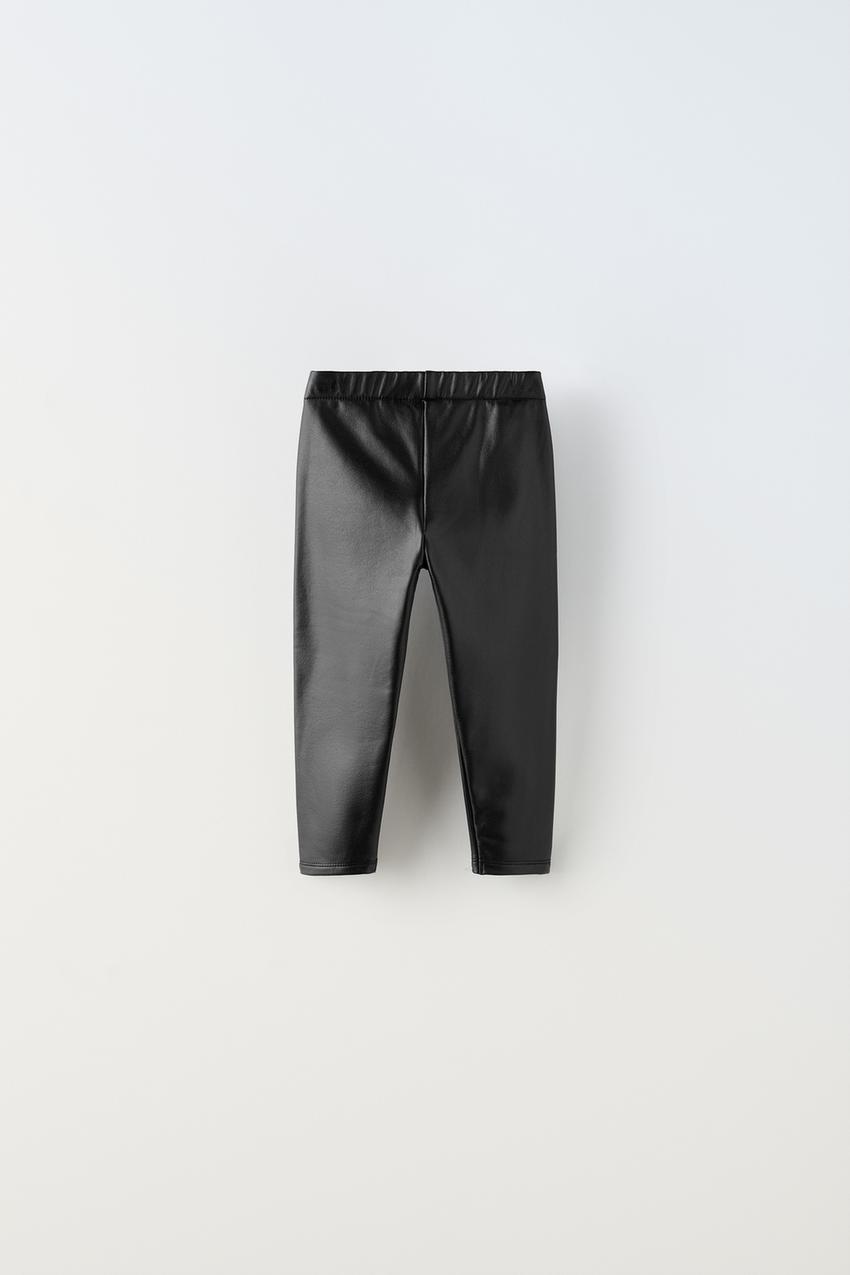 Zara NWT Faux Leather Leggings with Cargo Pockets