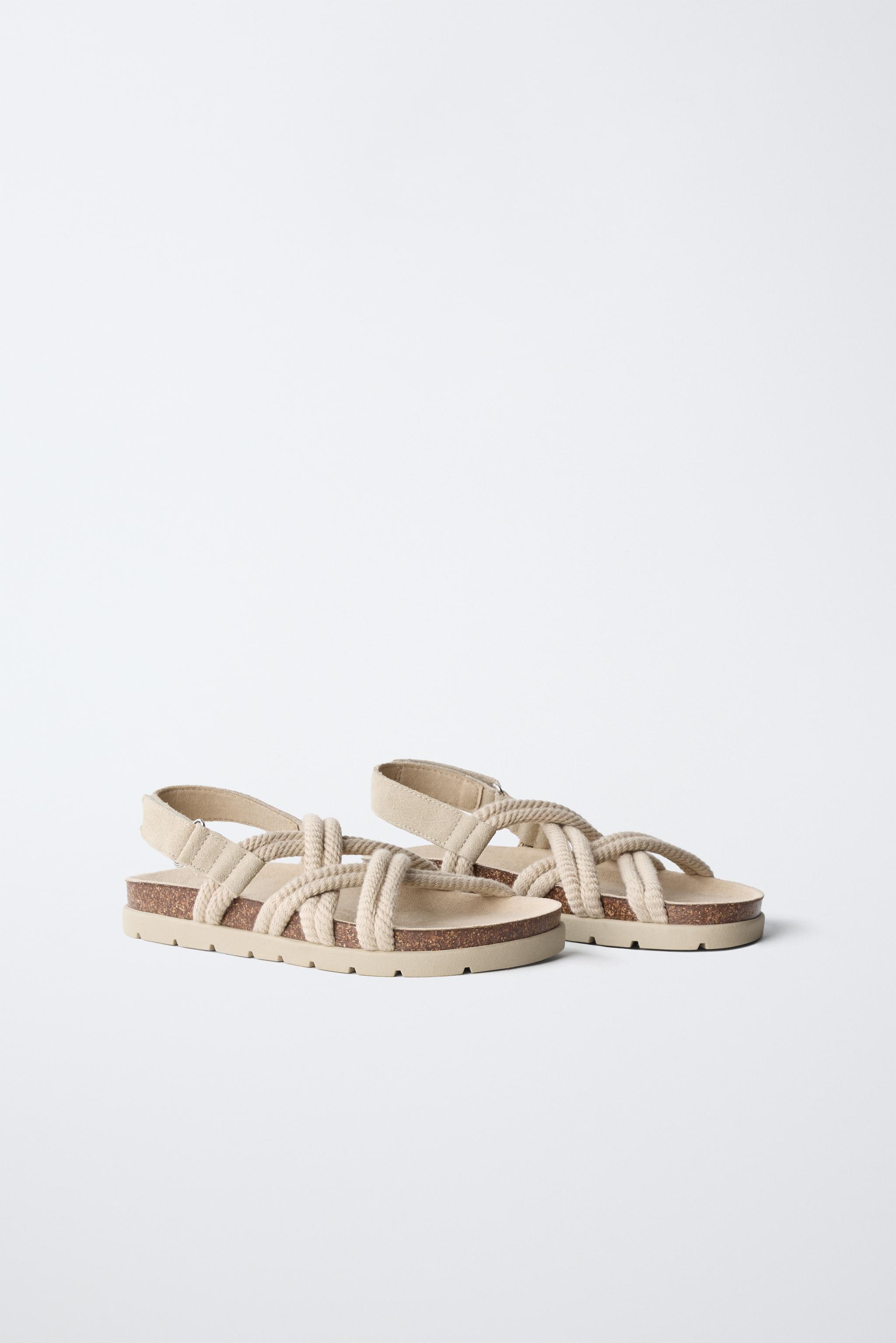 ROPE DETAIL LEATHER SANDALS