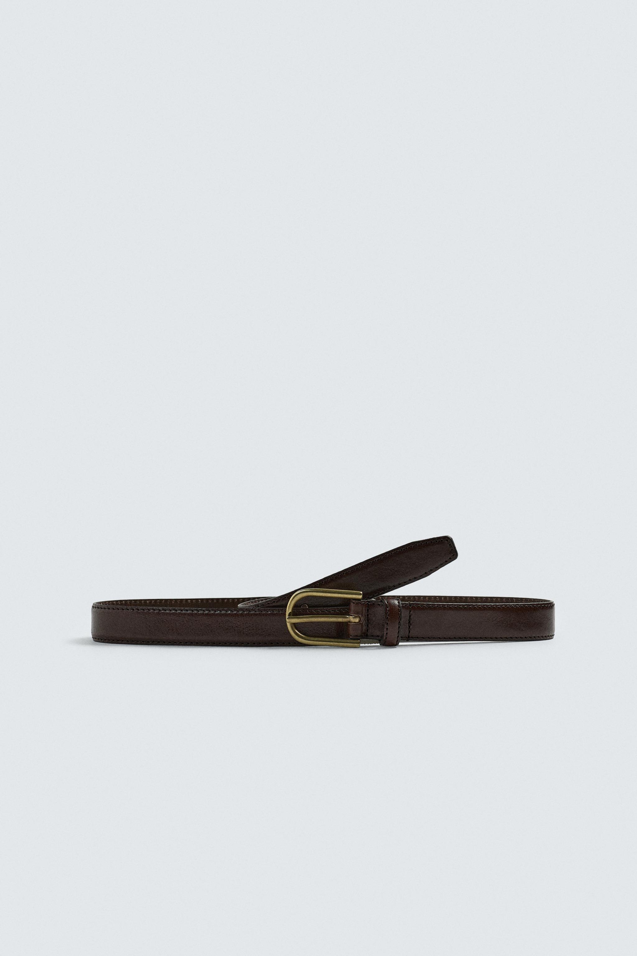 CEINTURE EN CUIR SURPIQUÉE AARON LEVINE X ZARA