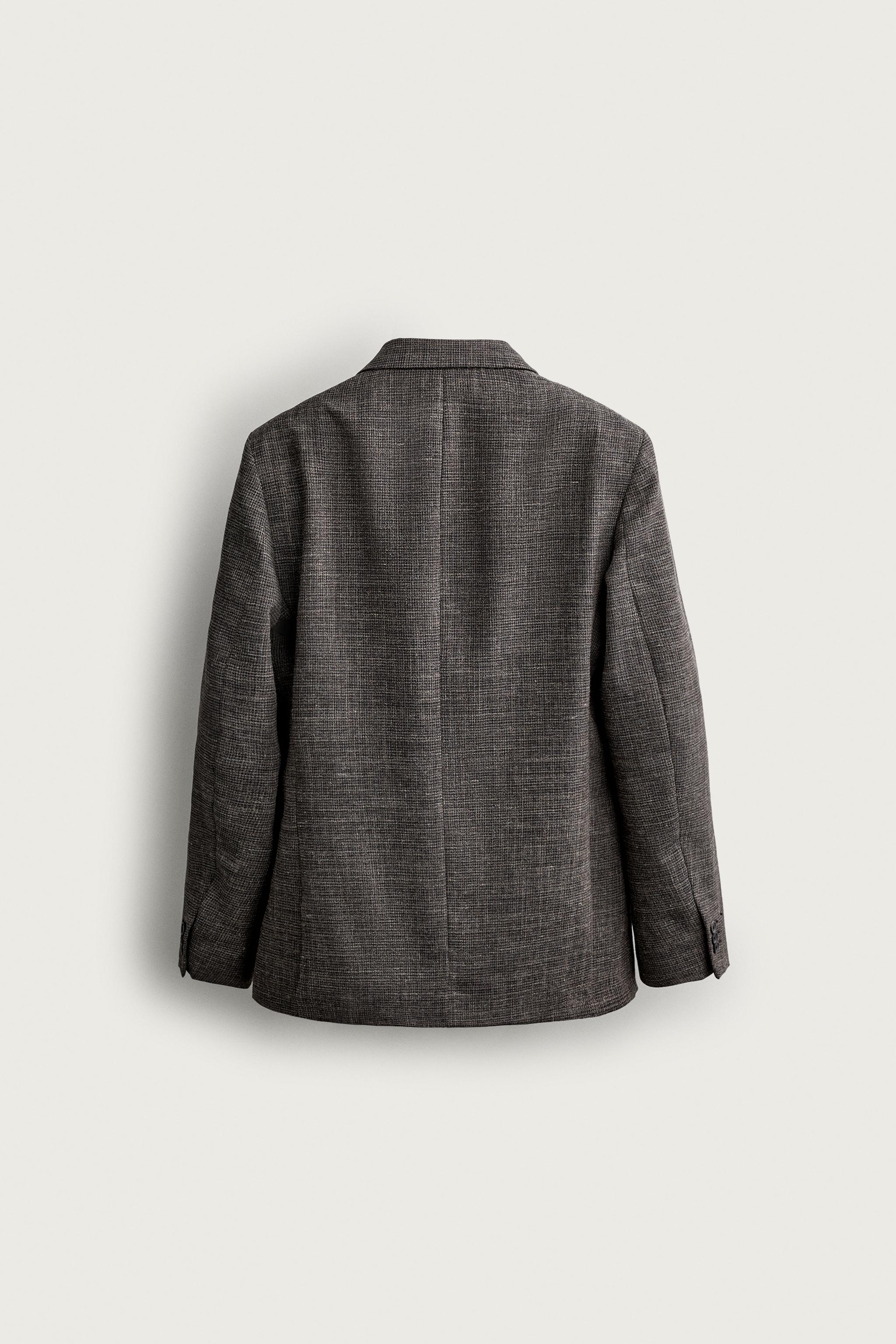HOUNDSTOOTH DOUBLE-BREASTED BLAZER