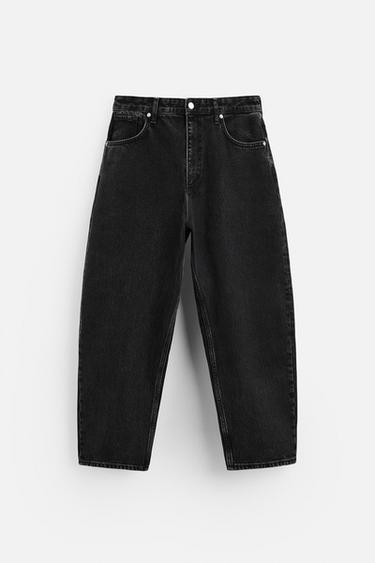 JEAN COUPE LARGE - Noir de Zara