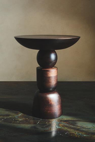 WOODEN SIDE TABLE - Black by Zara