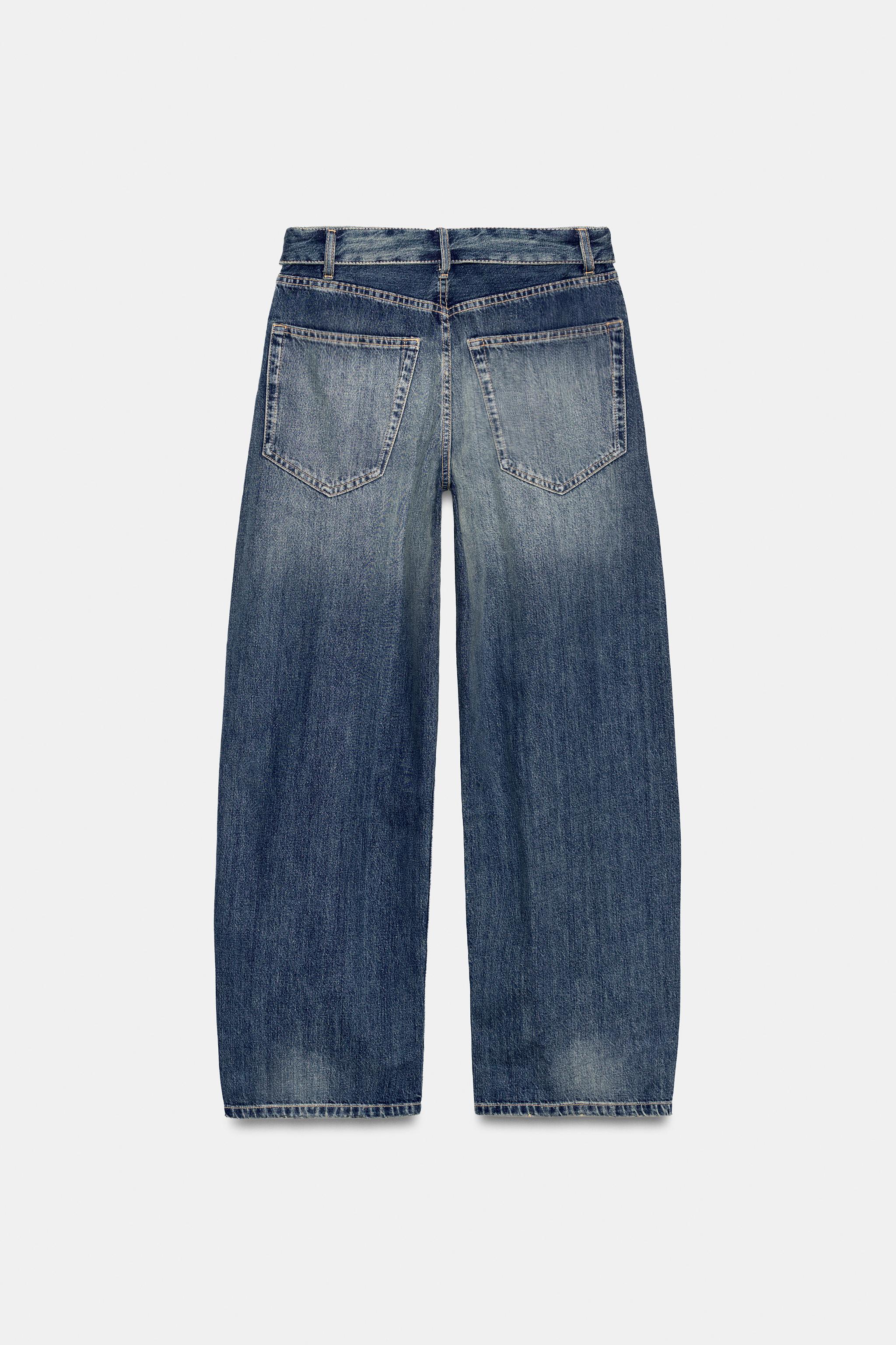JEANS TRF TAILLE MI-HAUTE À CEINTURE REPLIÉE