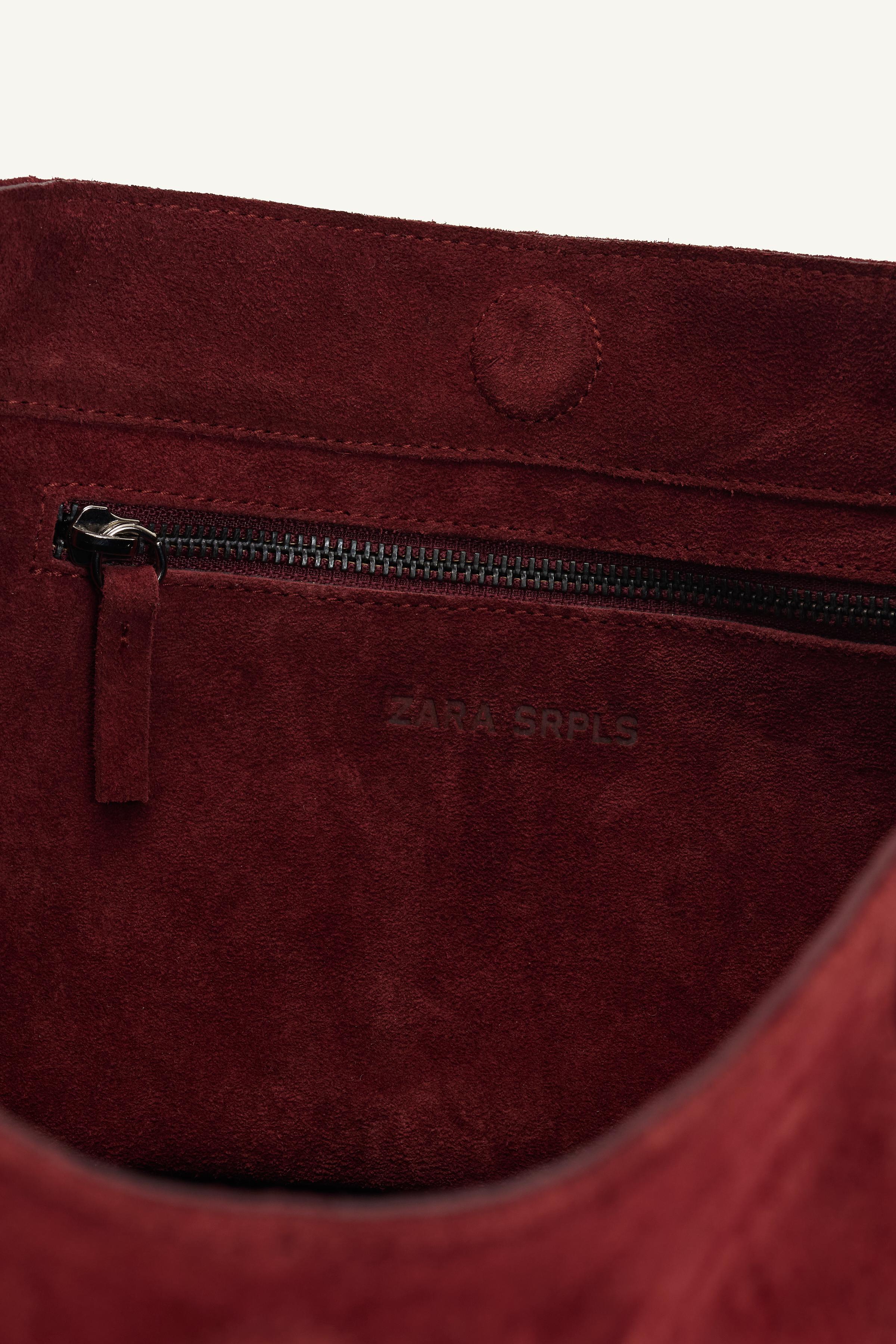 【ZARA】LTHR STDD BWLNG BG 14 スエードボストンバッグ6190/510 LTHR STDD BWLNG BG 14 - ボルドー | ZARA Japan / 日本