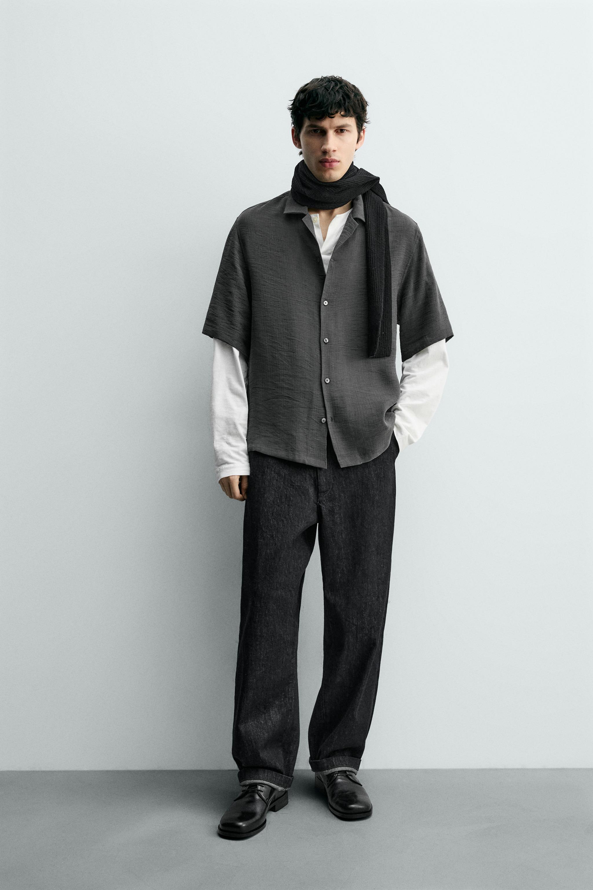 FLUID TEXTURED SHIRT - Gray | ZARA United States