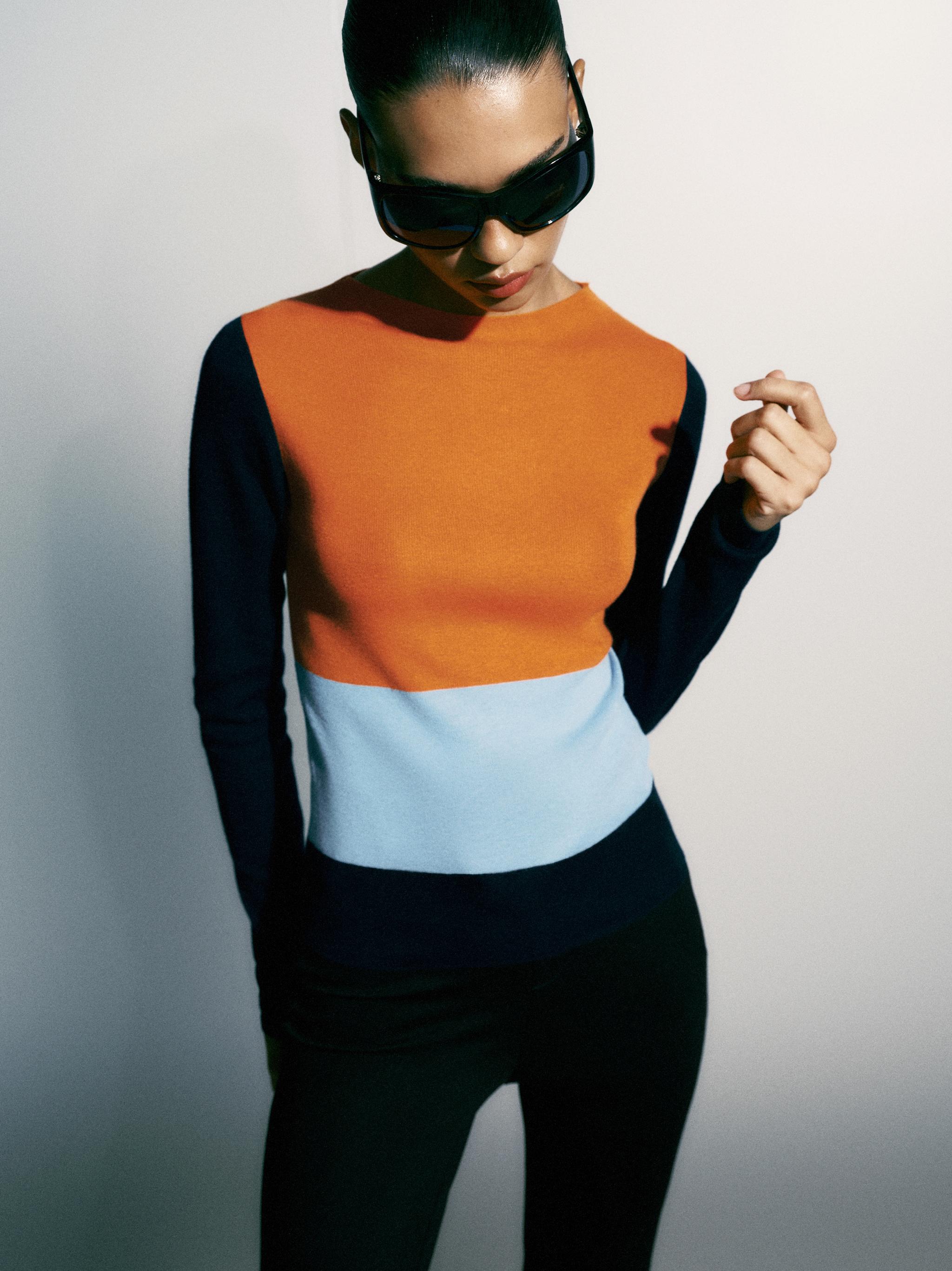 Color Block Fine Knit Top by Zara