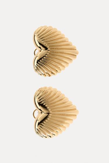 HEART EARRINGS - Golden by Zara