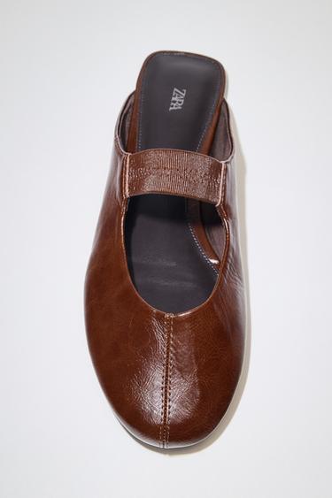MULE BALLET FLATS - Brown by Zara