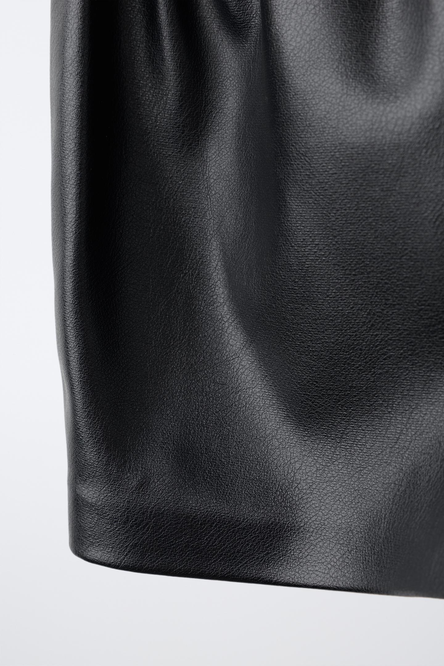 Детская юбка Zara Faux Leather Bermuda, цвет: Чёрный — фото 5