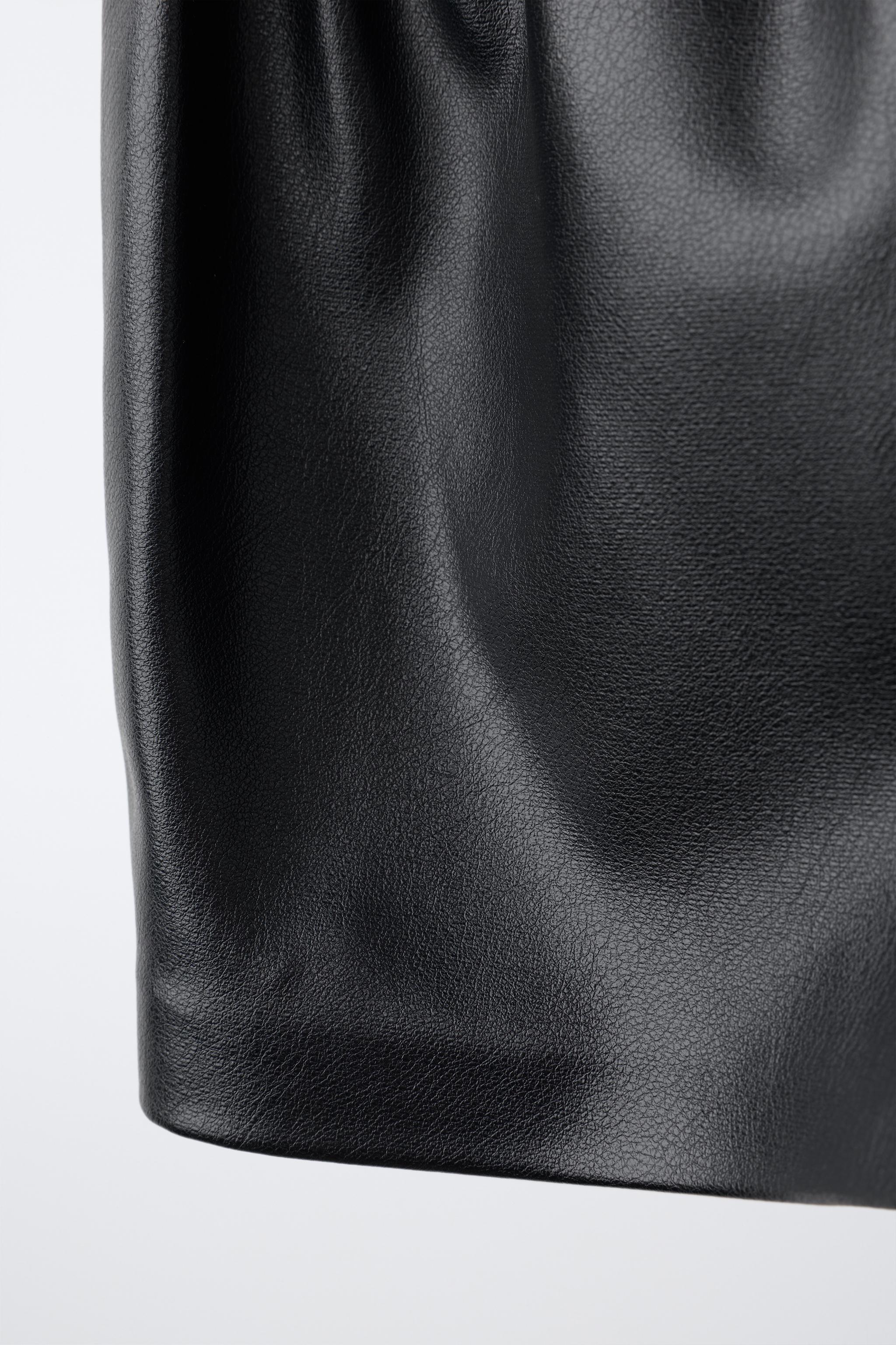 Детские юбки Zara FAUX LEATHER BERMUDA SKIRT — фото 4