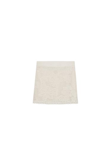 POINTELLE KNIT MINI SKIRT - Sand by Zara