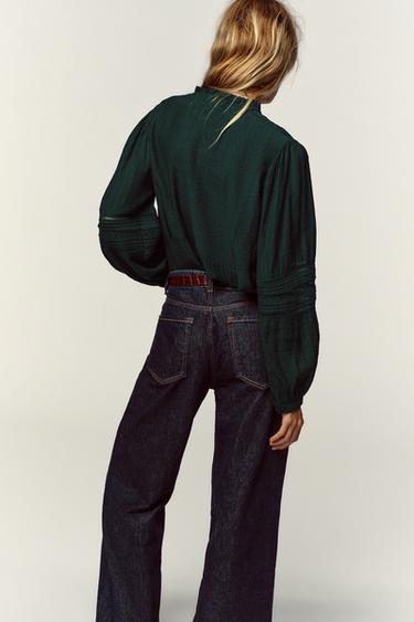 CHEMISE ROMANTIQUE ENTRE-DEUX - Vert de Zara - Image 2