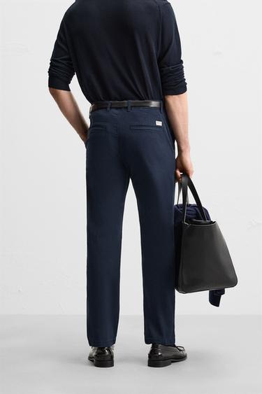 PANTALON CHINO COUPE ÉTROITE - Bleu marine de Zara - Image 2