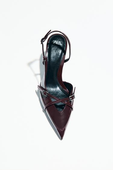 CHAUSSURES À TALONS AVEC BRIDES ET BOUCLES - Bordeaux de Zara